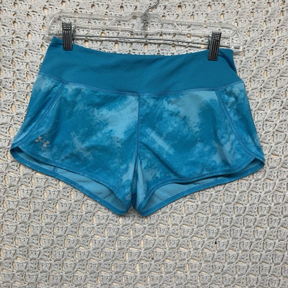 Under Armour Run UpPace Hi Shorts Women's Size SM Blue Polyester Blend - Picture 1 of 9